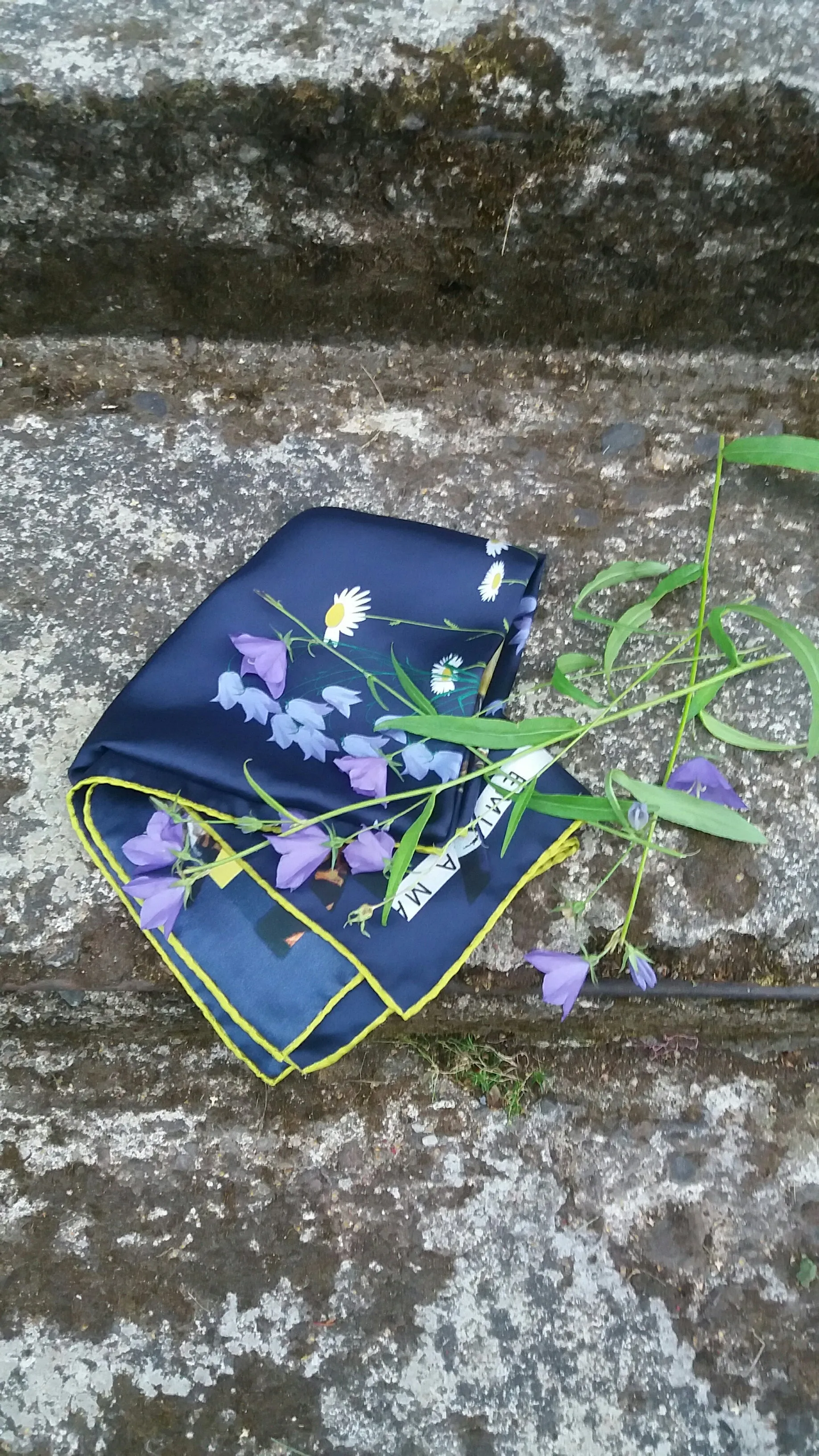 CAT SAUVAGE / MIDNIGHT Blue Silk Print Scarf