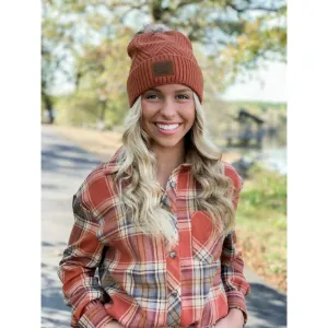 CC Large Patch Pom Beanies