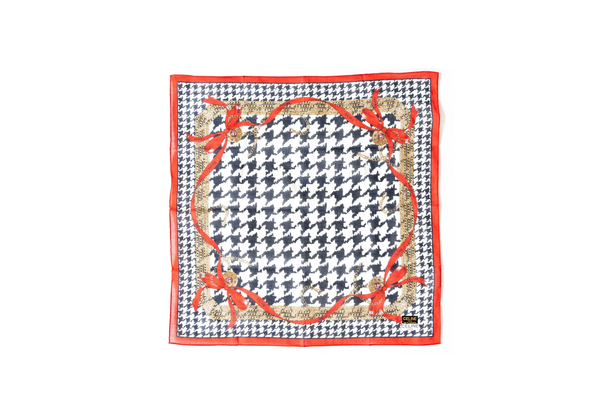 Celine Cotton Square Bandana Scarf "New" Old Stock