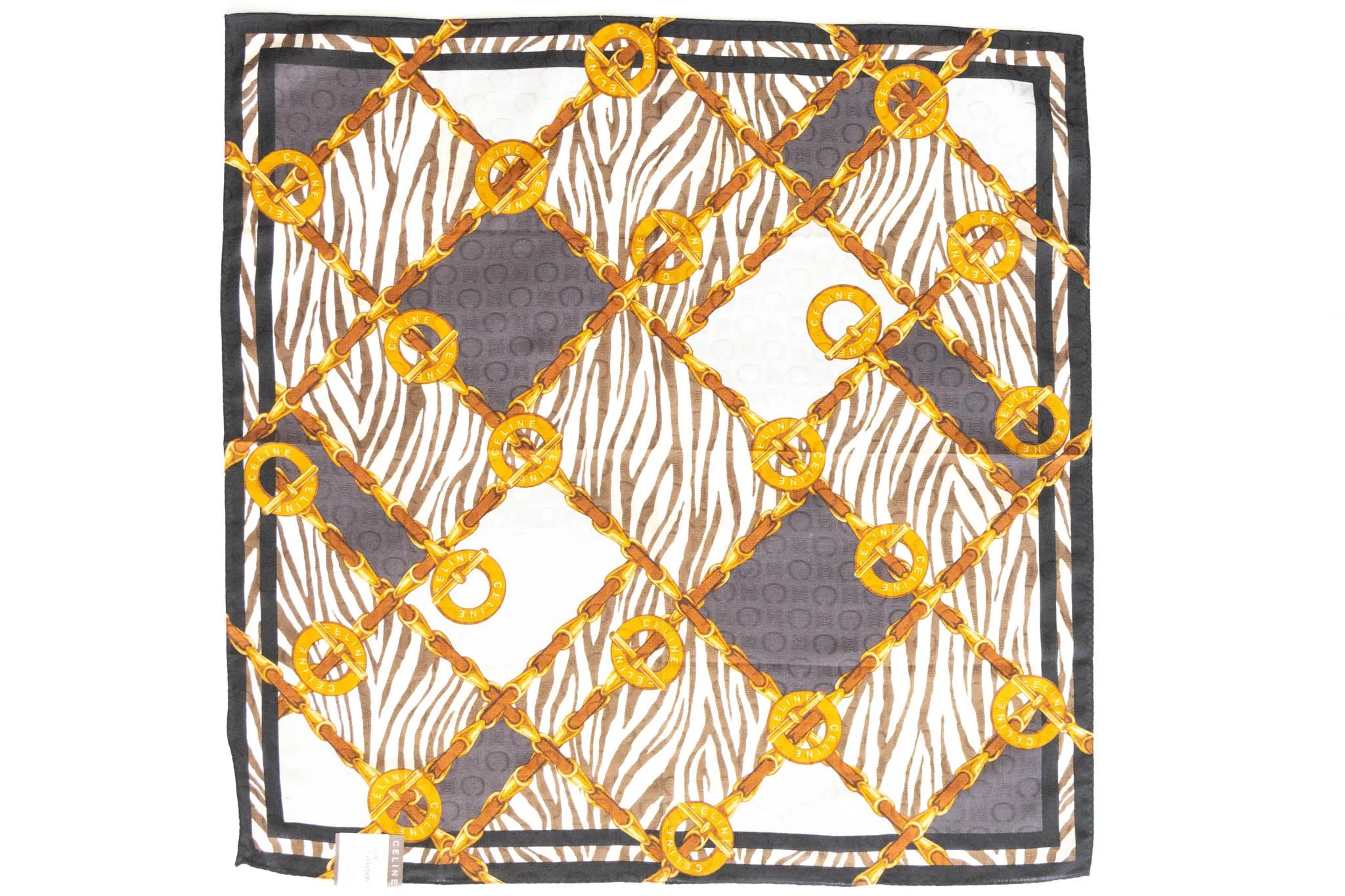 Celine Cotton Square Bandana Scarf "New" Old Stock
