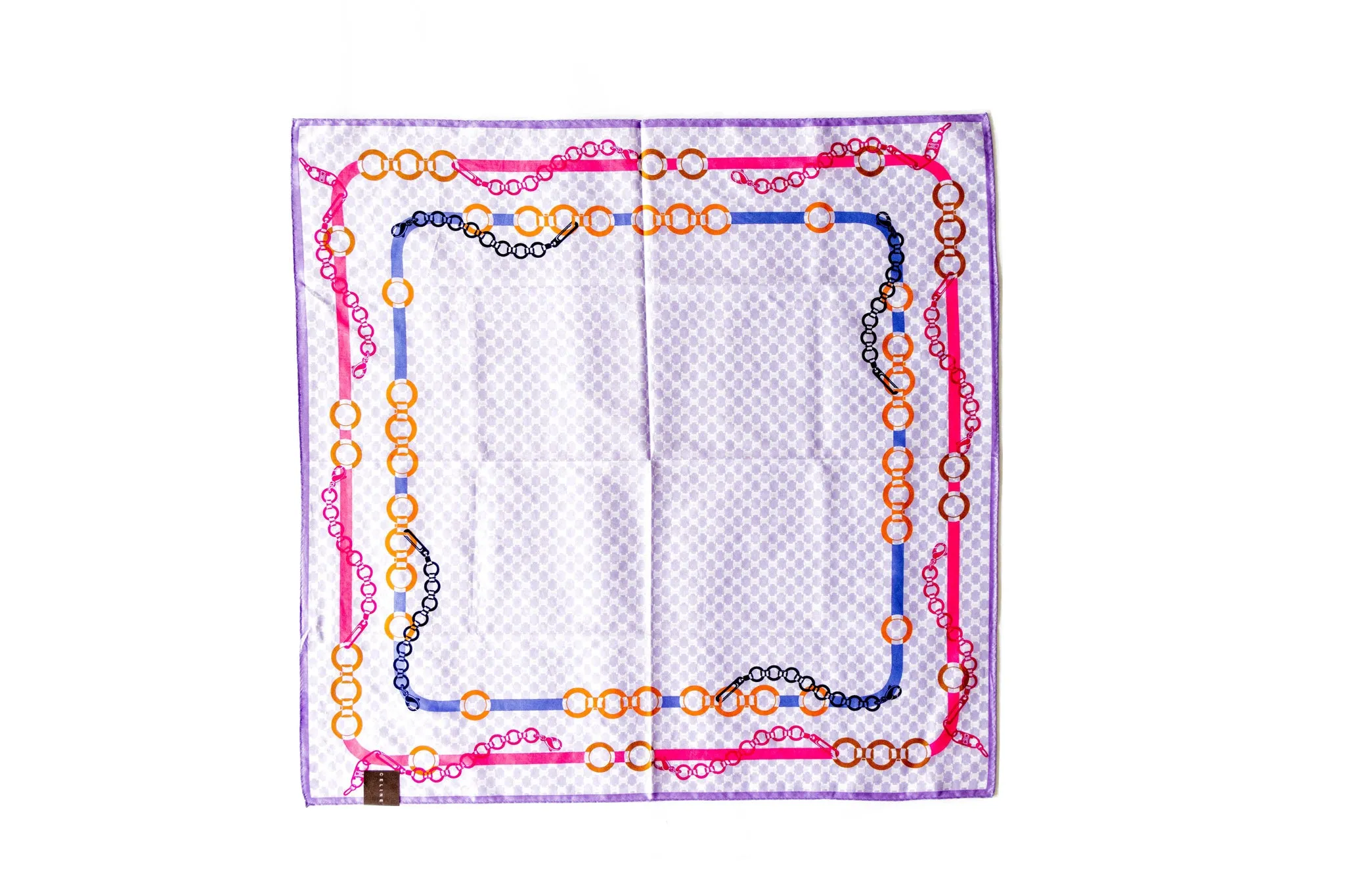 Celine Cotton Square Bandana Scarf "New" Old Stock