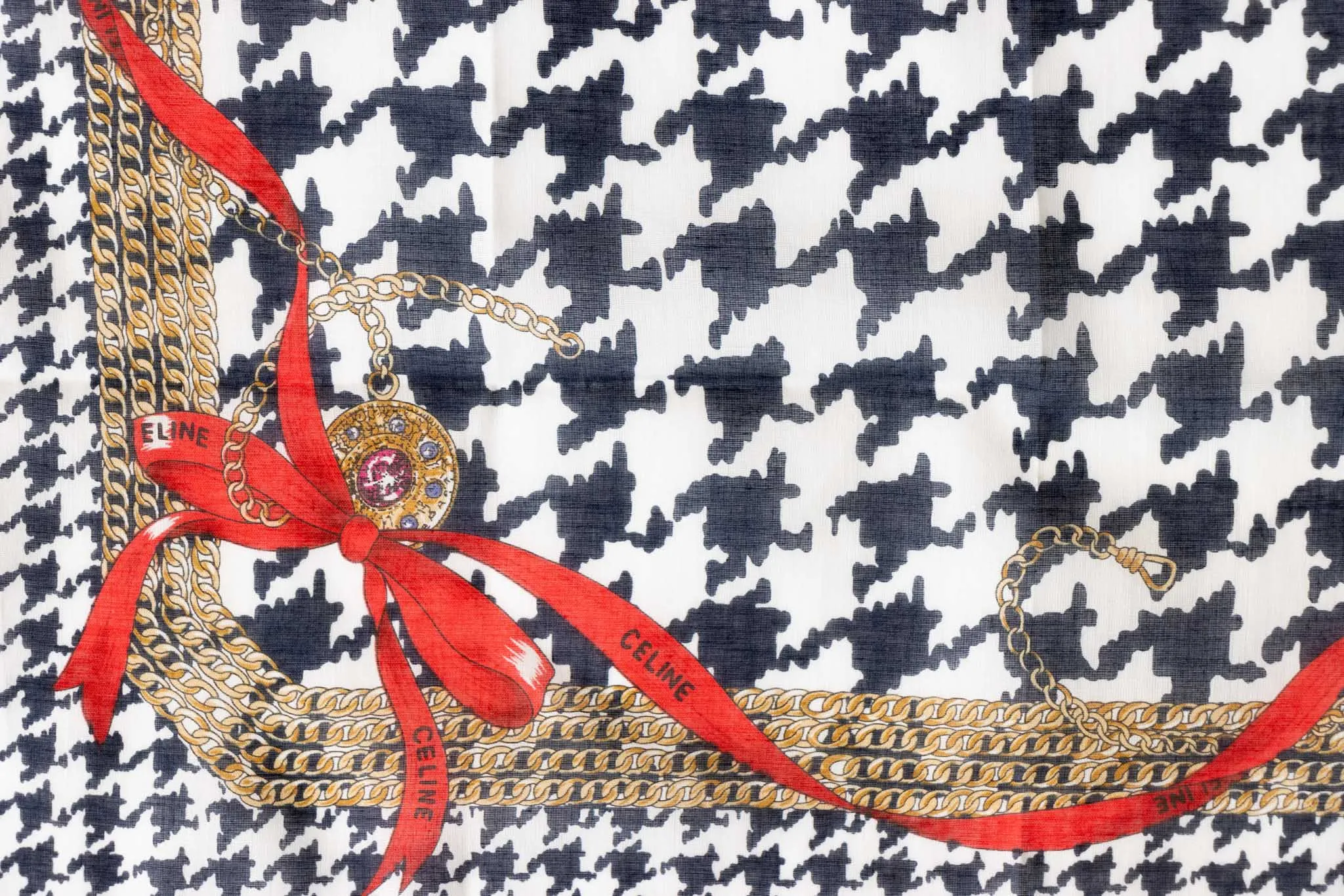 Celine Cotton Square Bandana Scarf "New" Old Stock
