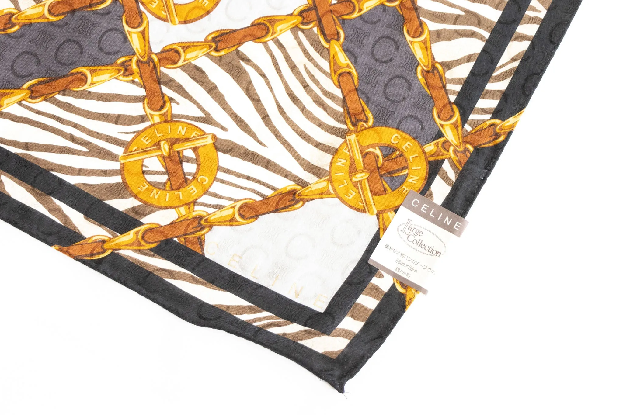 Celine Cotton Square Bandana Scarf "New" Old Stock