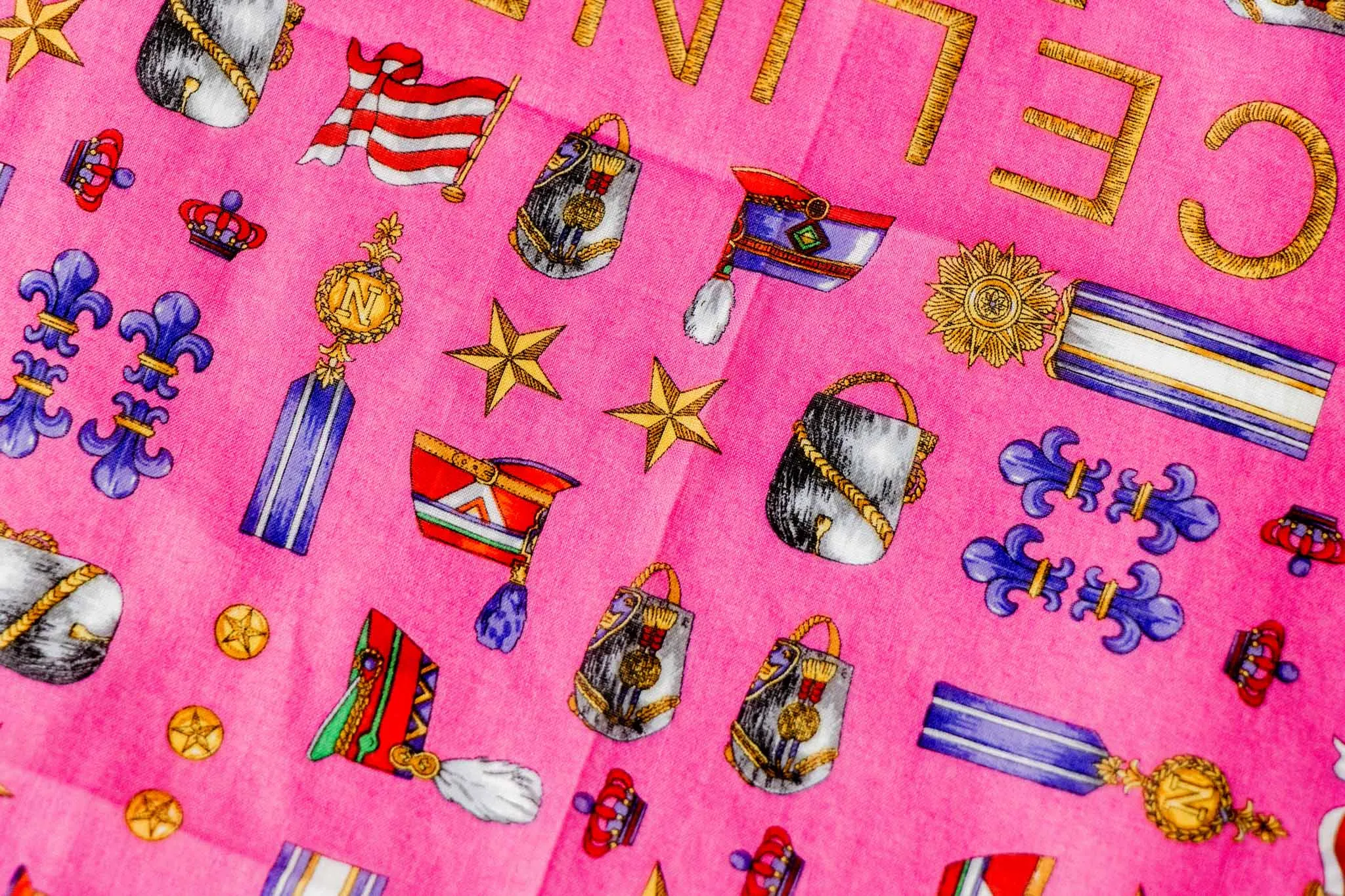 Celine Cotton Square Bandana Scarf "New" Old Stock