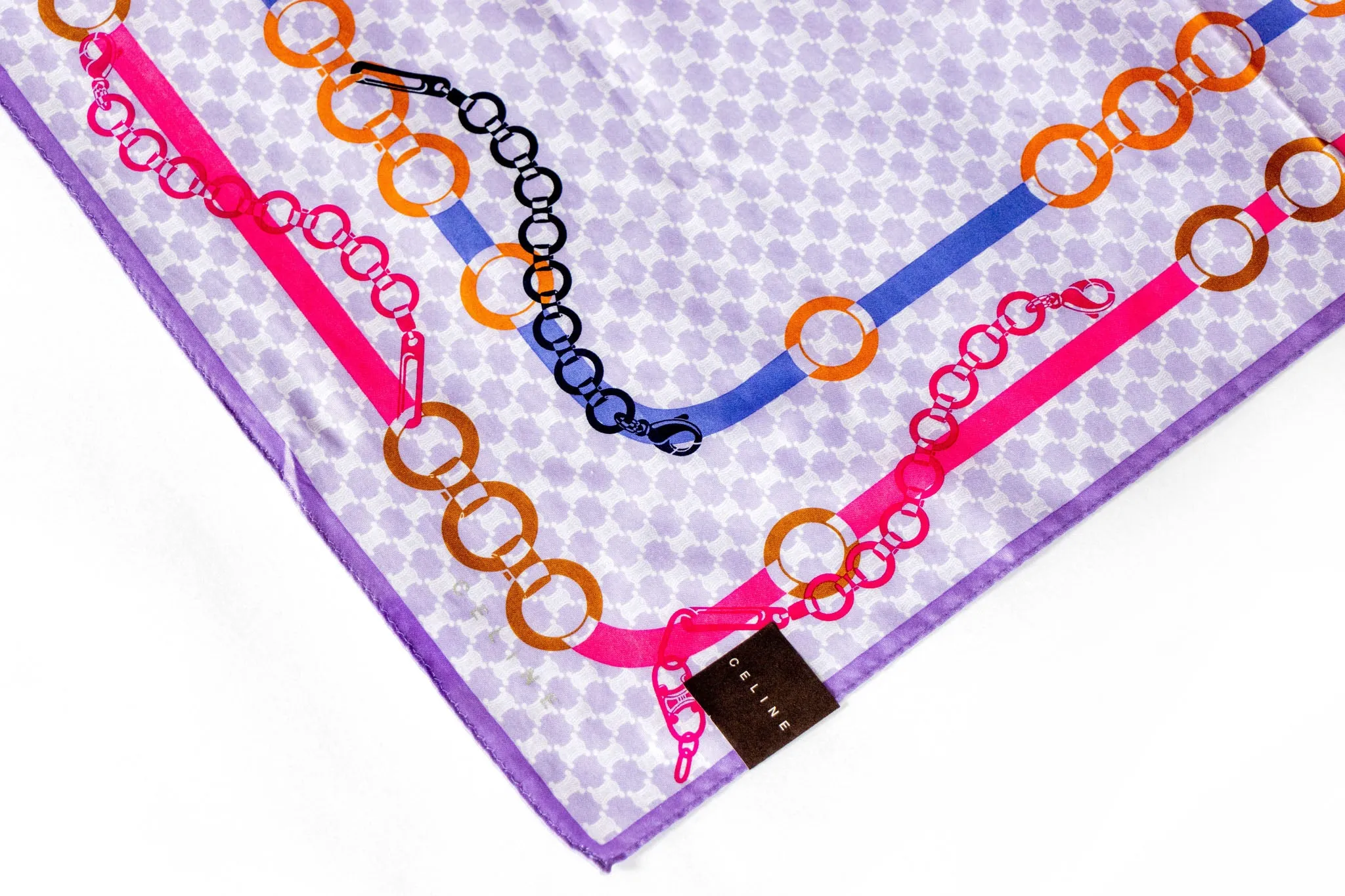 Celine Cotton Square Bandana Scarf "New" Old Stock