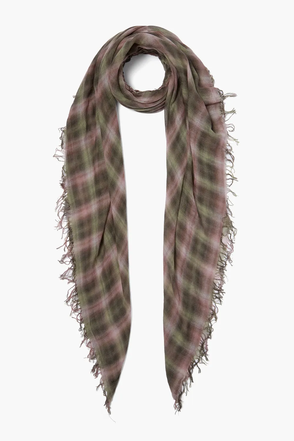 Chan Luu- Silk & Cashmere Plaid Scarf