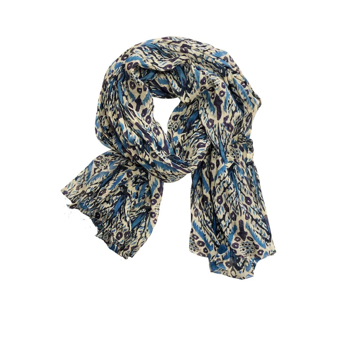Chanda Cotton Scarf - Blue