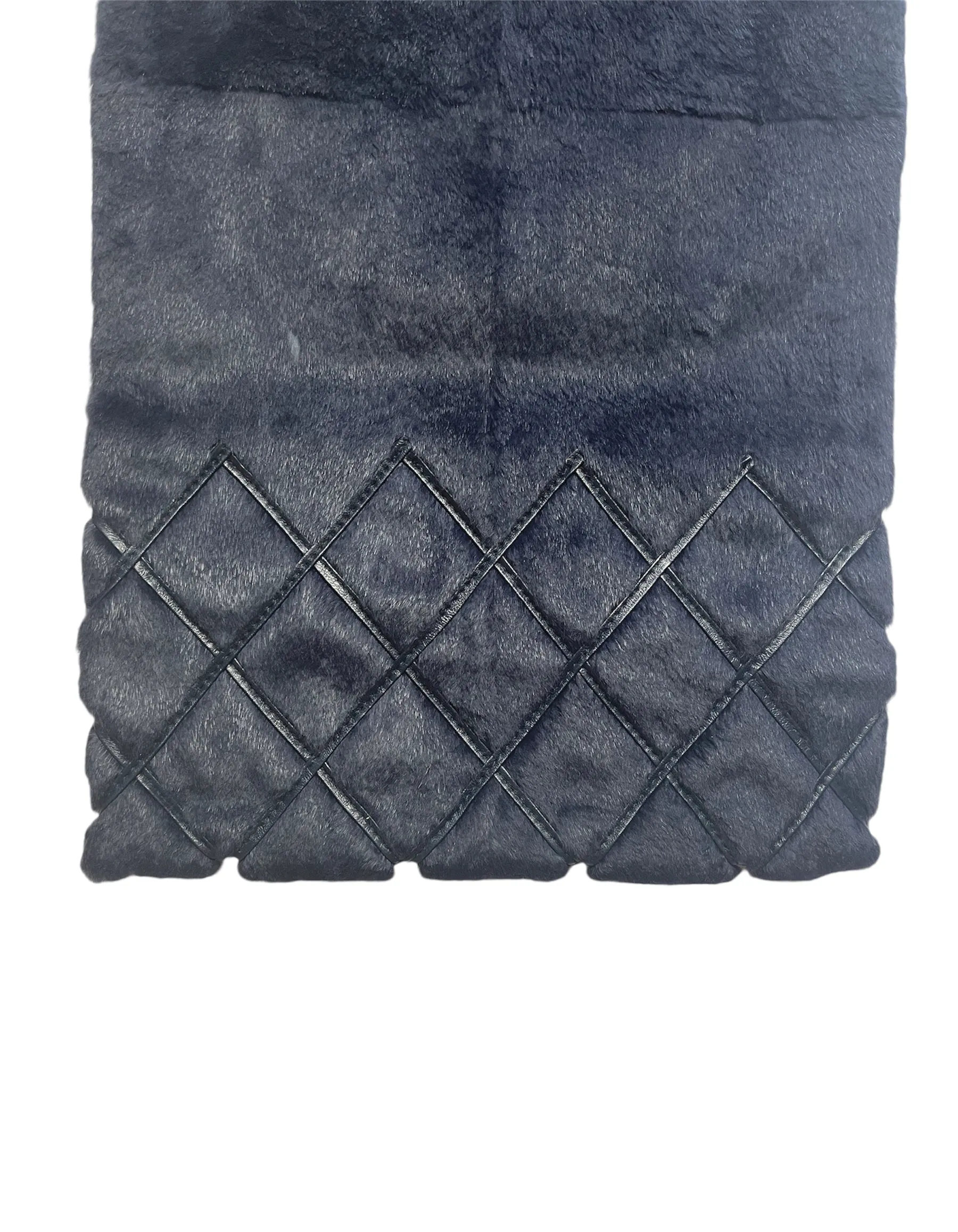 Chanel Navy Rabbit Fur Stole Scarf