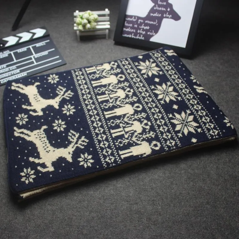 Christmas Elk Snowflake Knitting Long Scarf Casual Travel Warm Couple Scarves Shawls