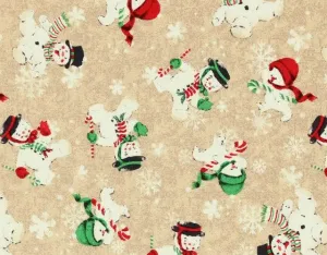 Christmas Snowmen Cream by Making Seasons Bright by the YARD 2758