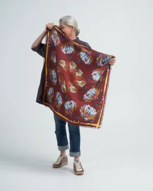 cialda st twin scarf - flowers rust/coral