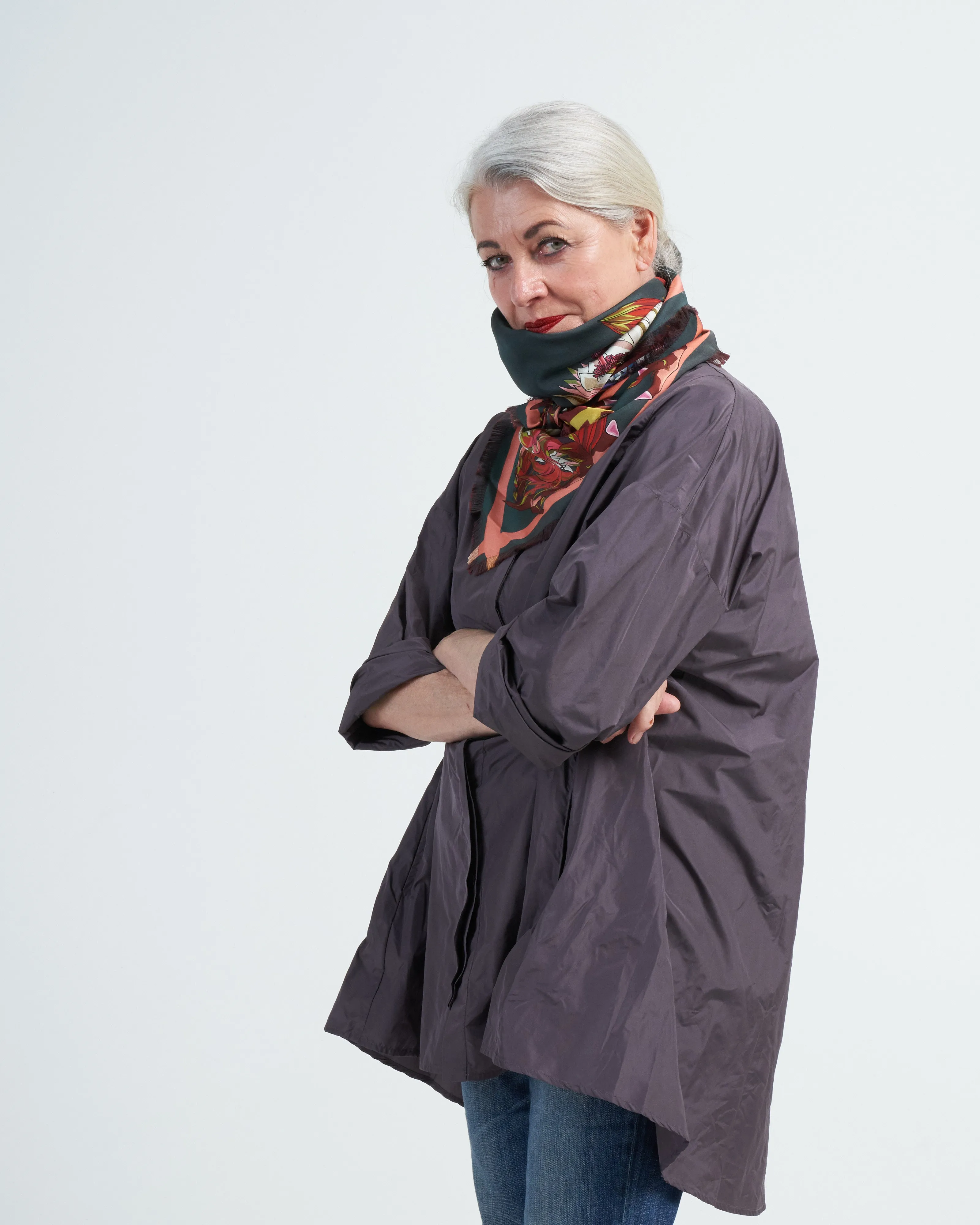 cialda st twin scarf - flowers rust/coral