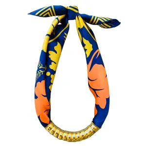 Classic Scarf  Orange & Lime Necklace