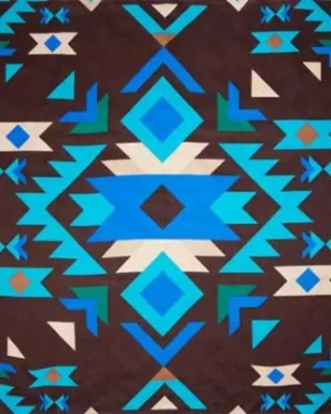 CLSCRFSOUTHWEST--BrnBlue Scarf Silk SouthWest - 34"