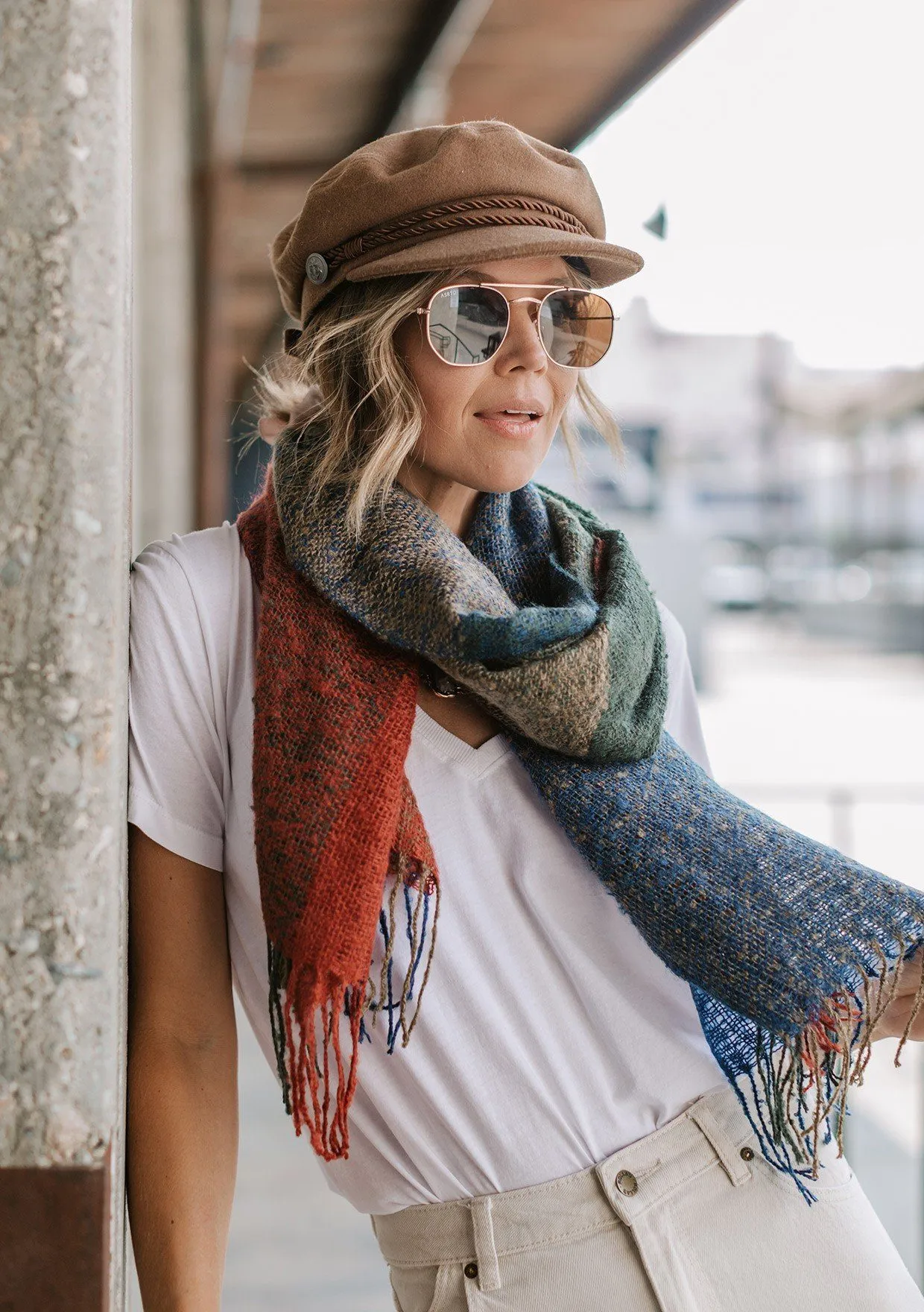 Color Crush Rainbow Plaid Scarf