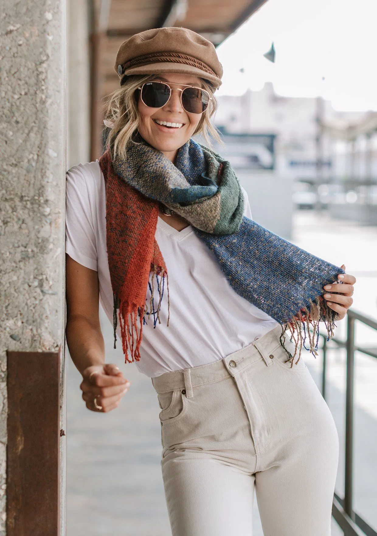 Color Crush Rainbow Plaid Scarf