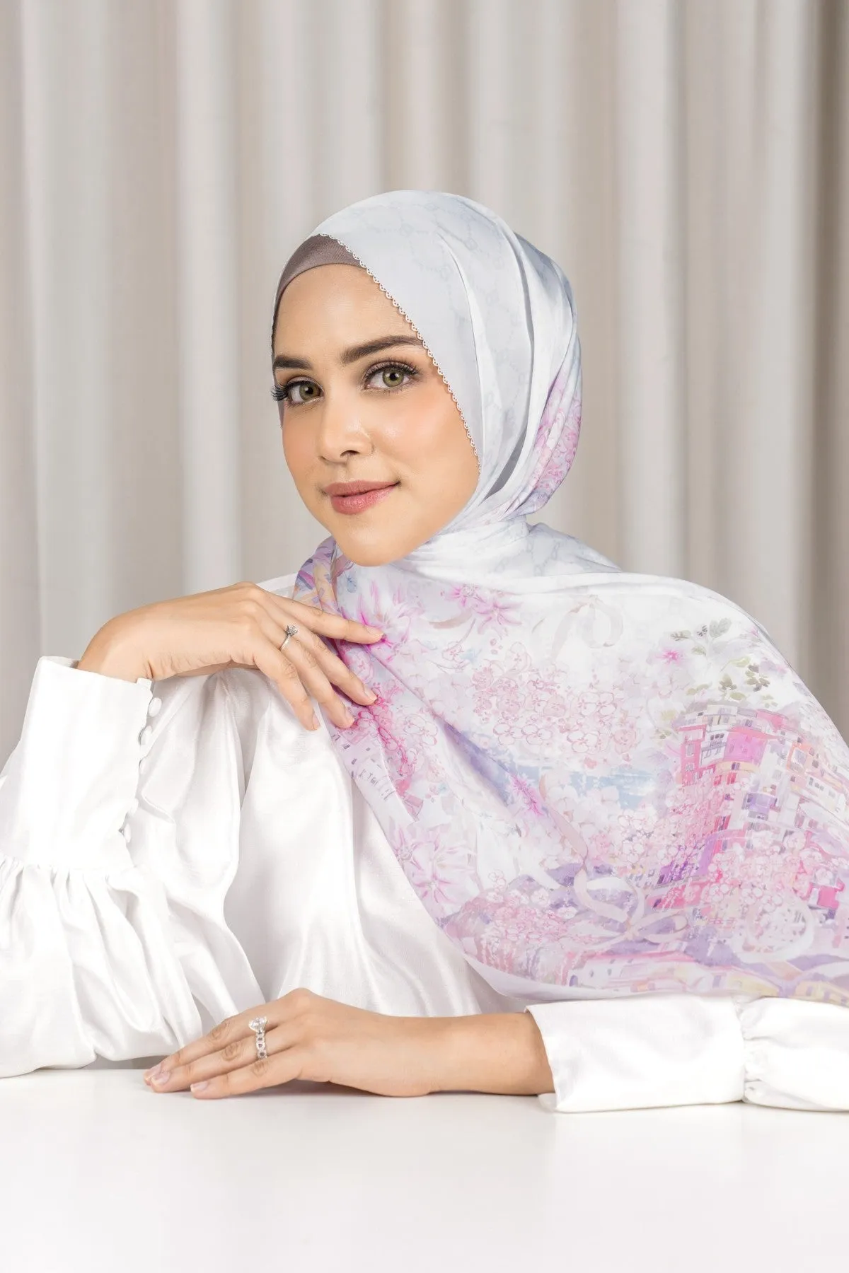 Como Satin Shawl - Yacht