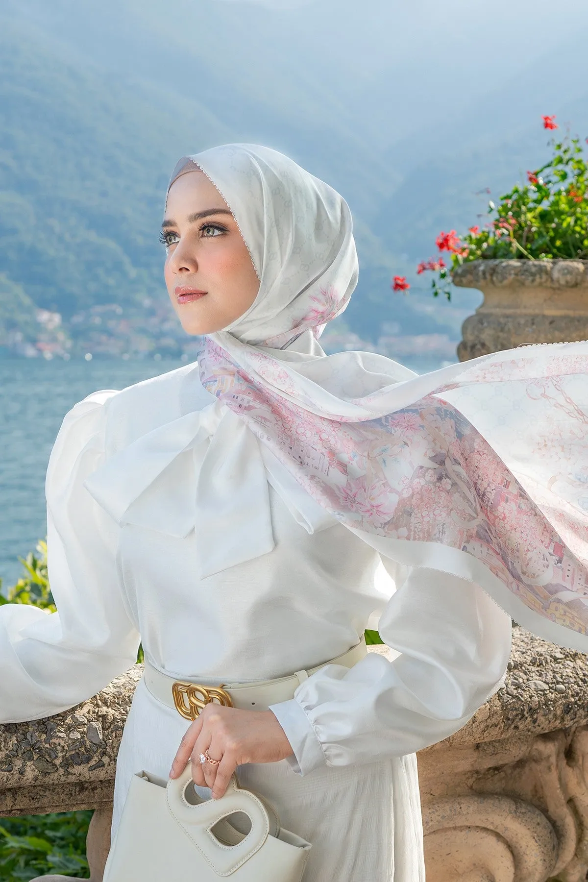 Como Satin Shawl - Yacht