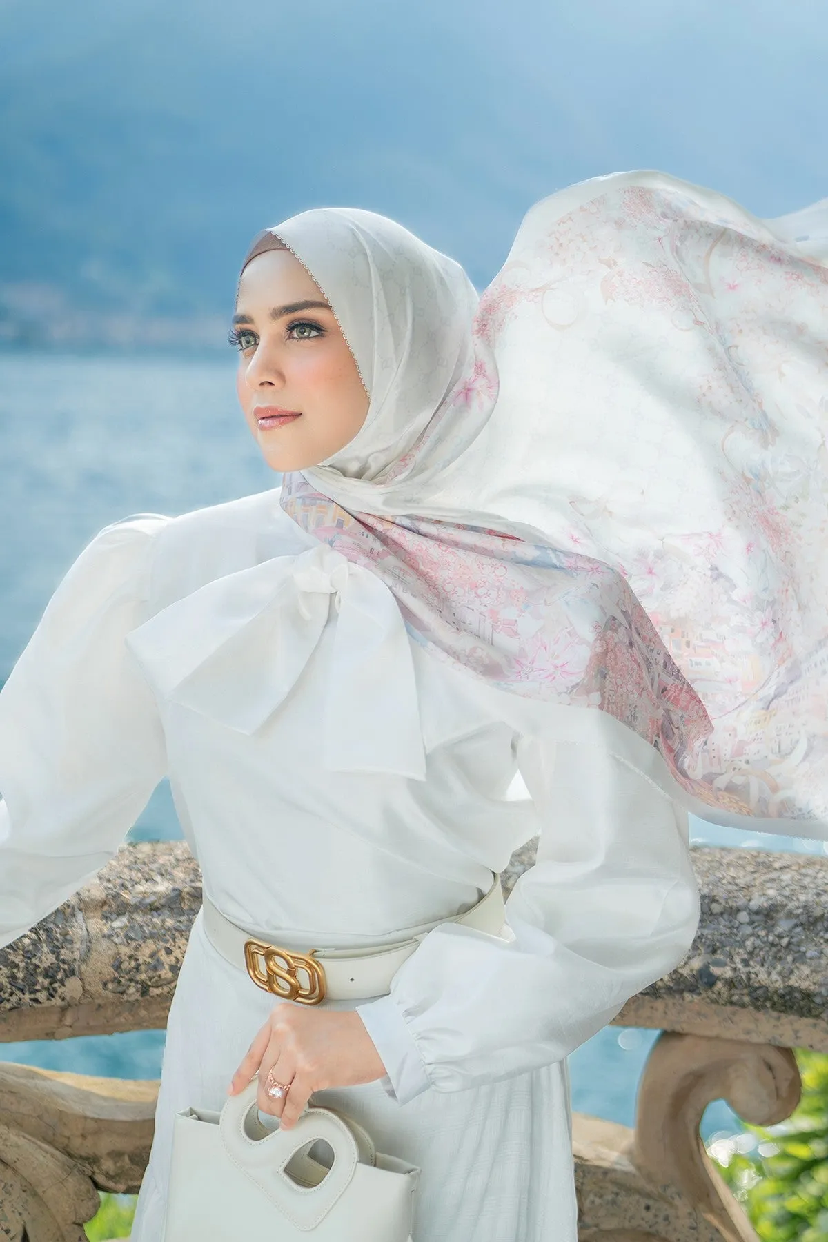 Como Satin Shawl - Yacht