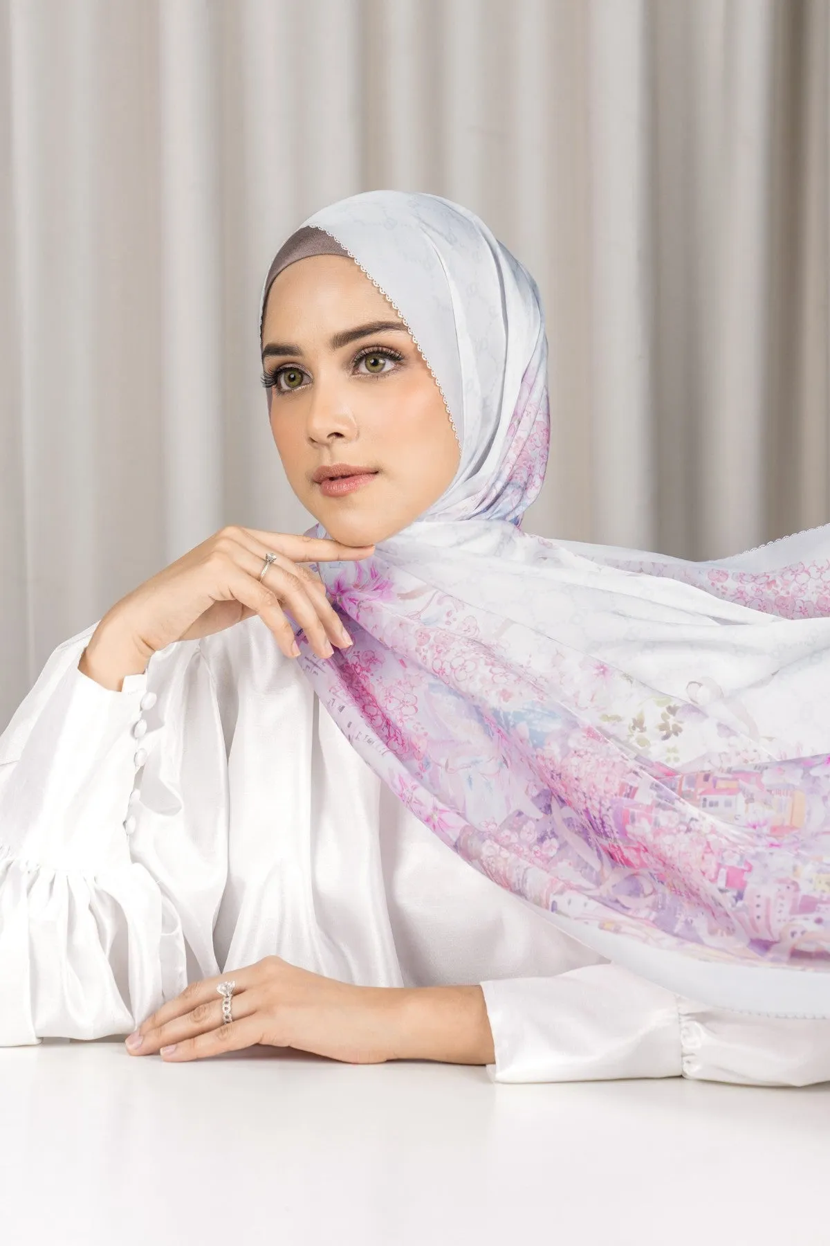 Como Satin Shawl - Yacht
