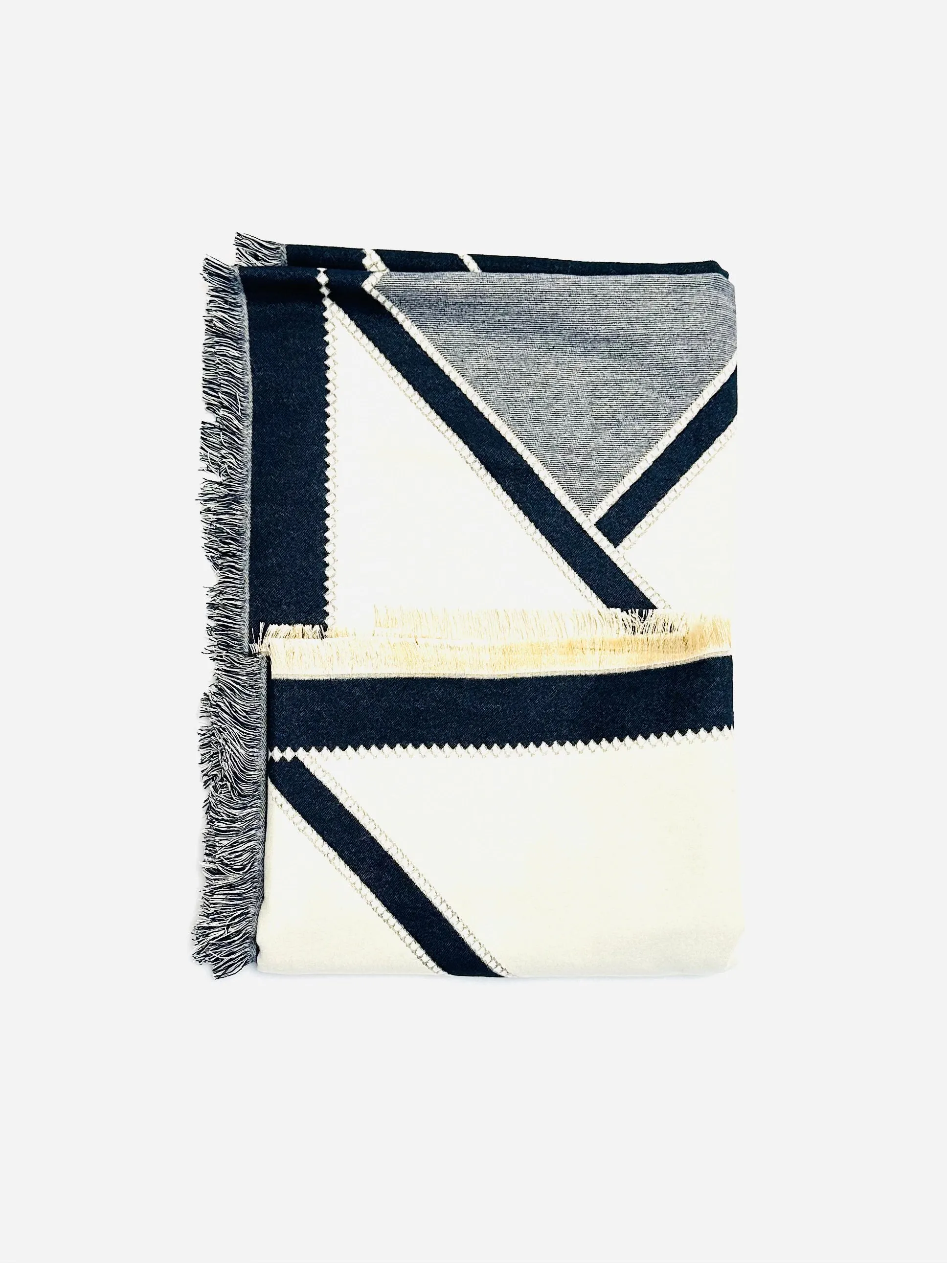Contrast reversible cashmere wool blend scarf 8