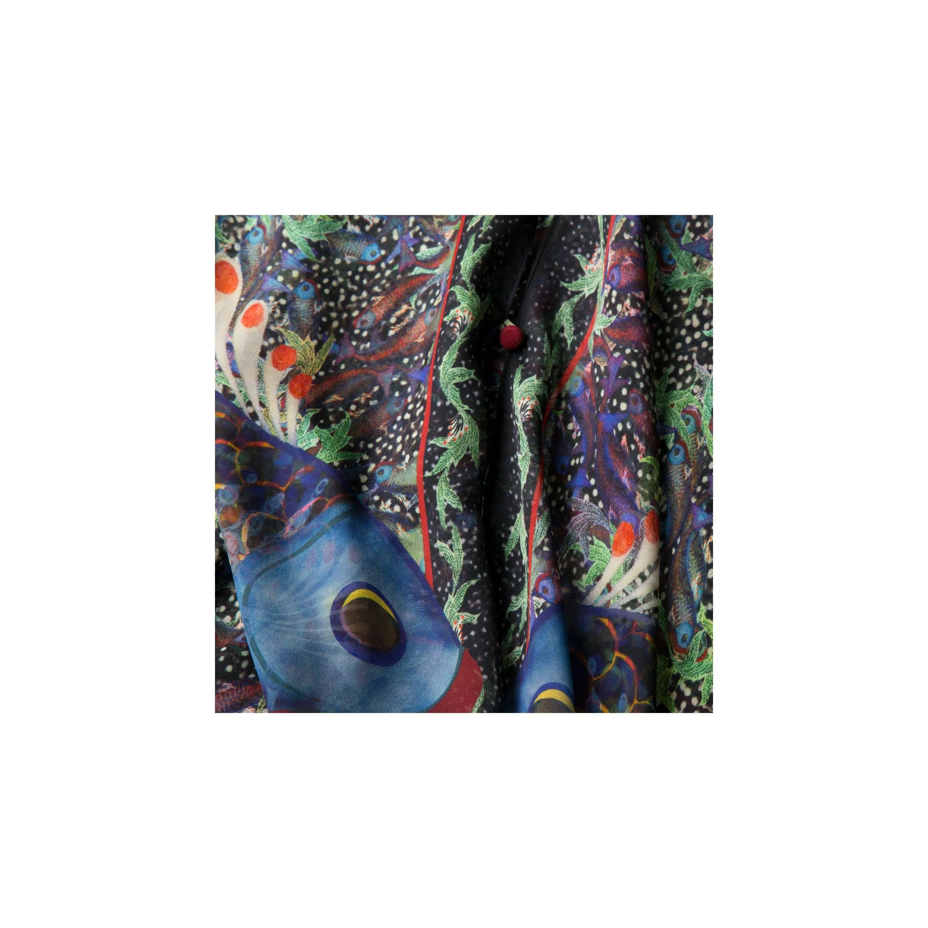 Coral Reef Silk Chiffon Scarf Wrap
