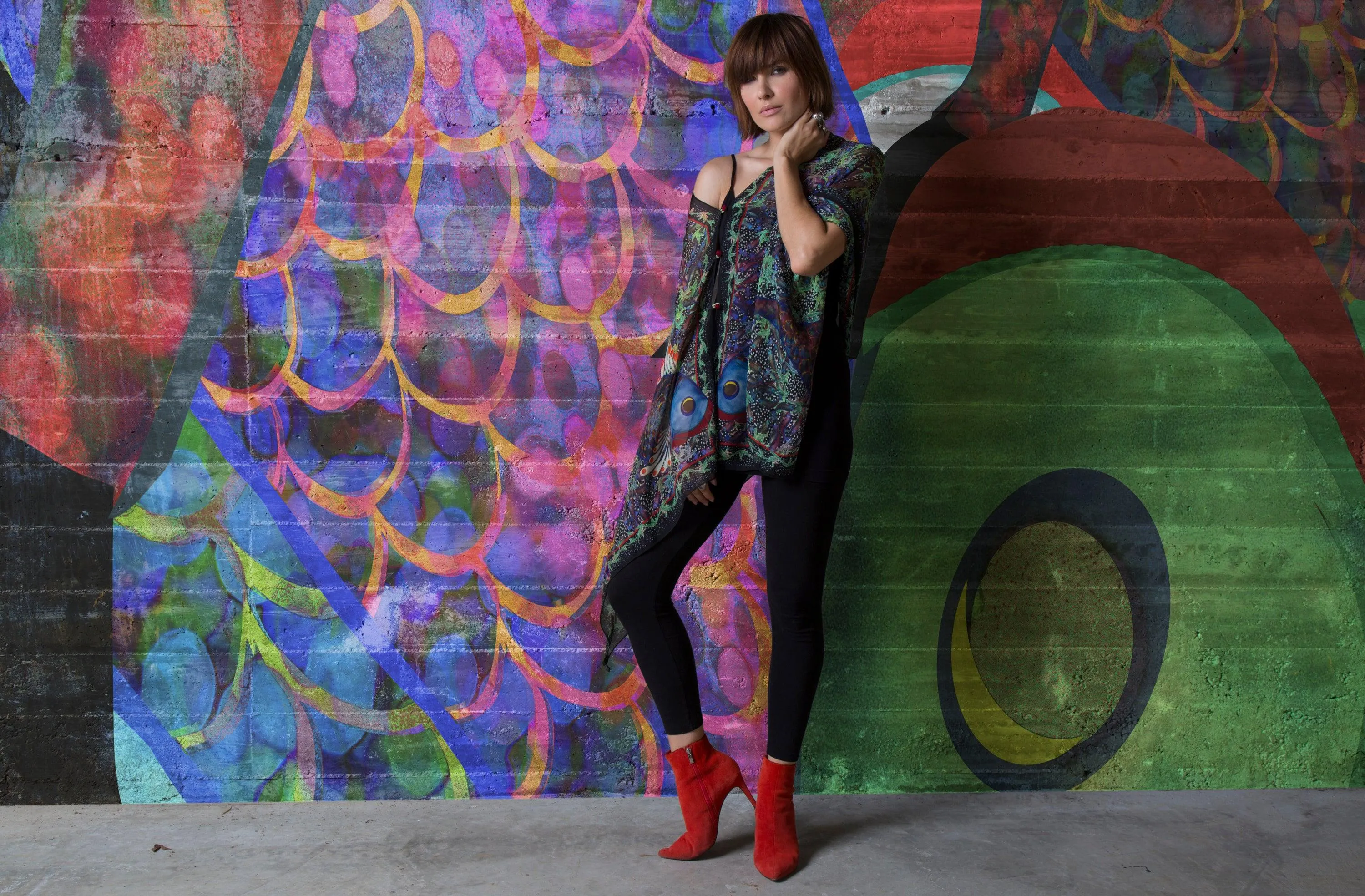 Coral Reef Silk Chiffon Scarf Wrap