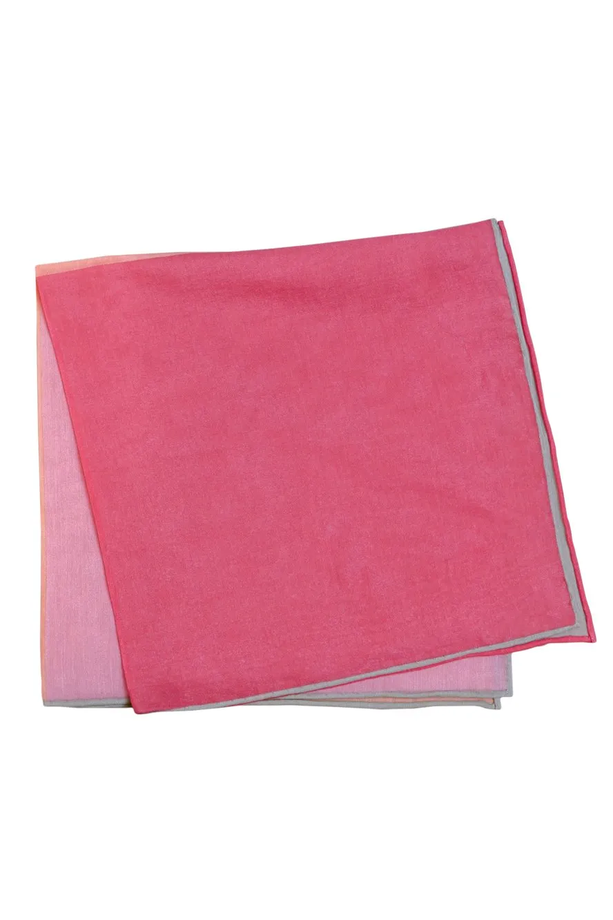 Coral Silk & Cotton Blend Quad Pocket Square