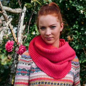 Corry Tonal Cowl Scarf - Bubblegum