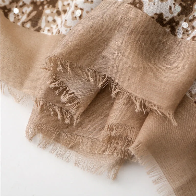 Cotton Linen Snakeskin Leopard Print Scarf Shawl for Women Ladies Girls