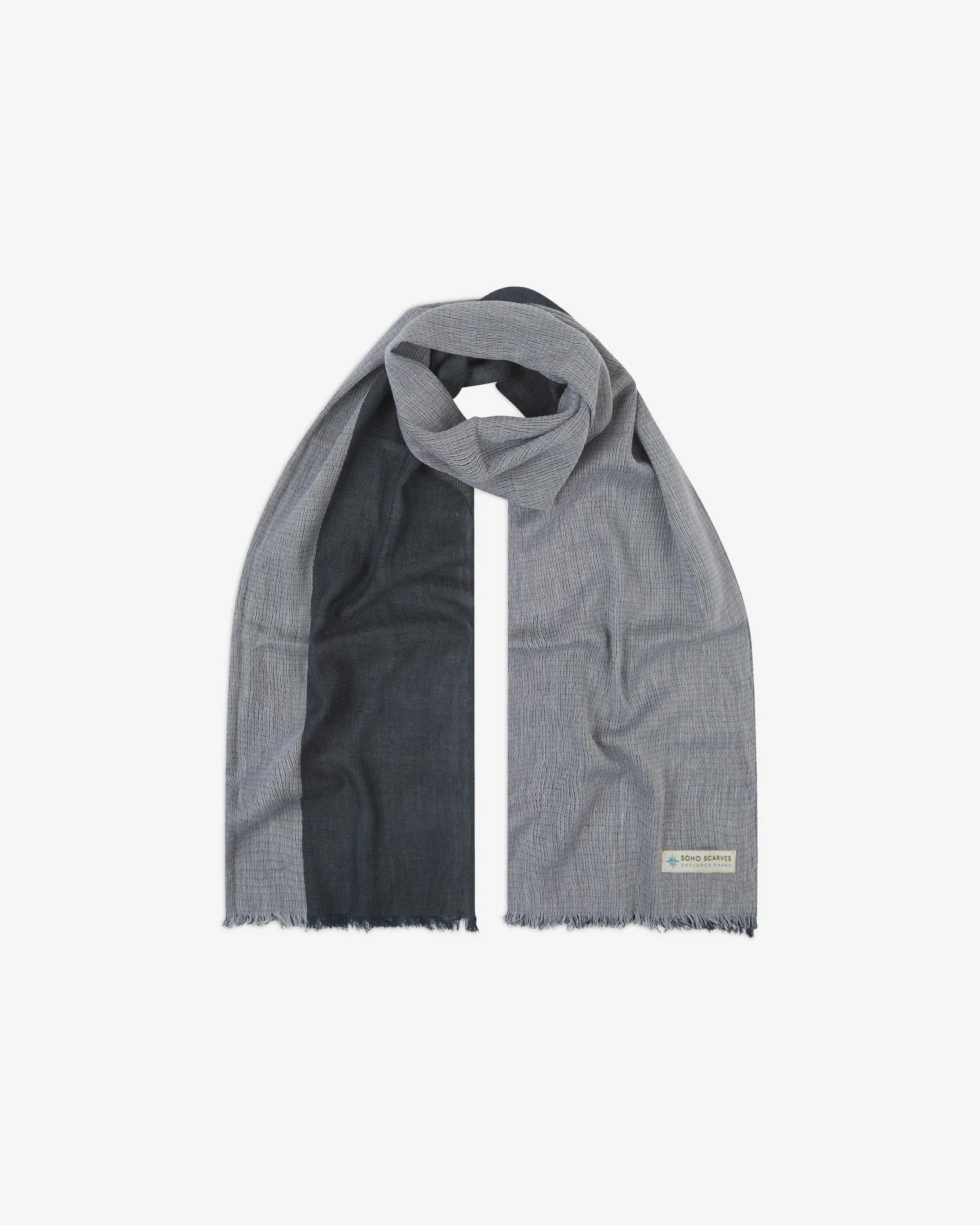 Cotton Scarf in Black & Grey - The Scott