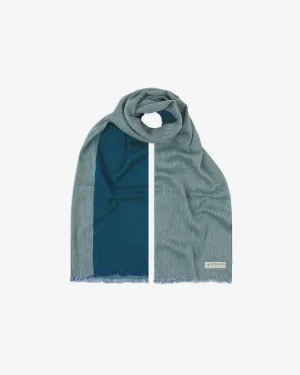 Cotton Scarf in Blue & Green - The Saunders