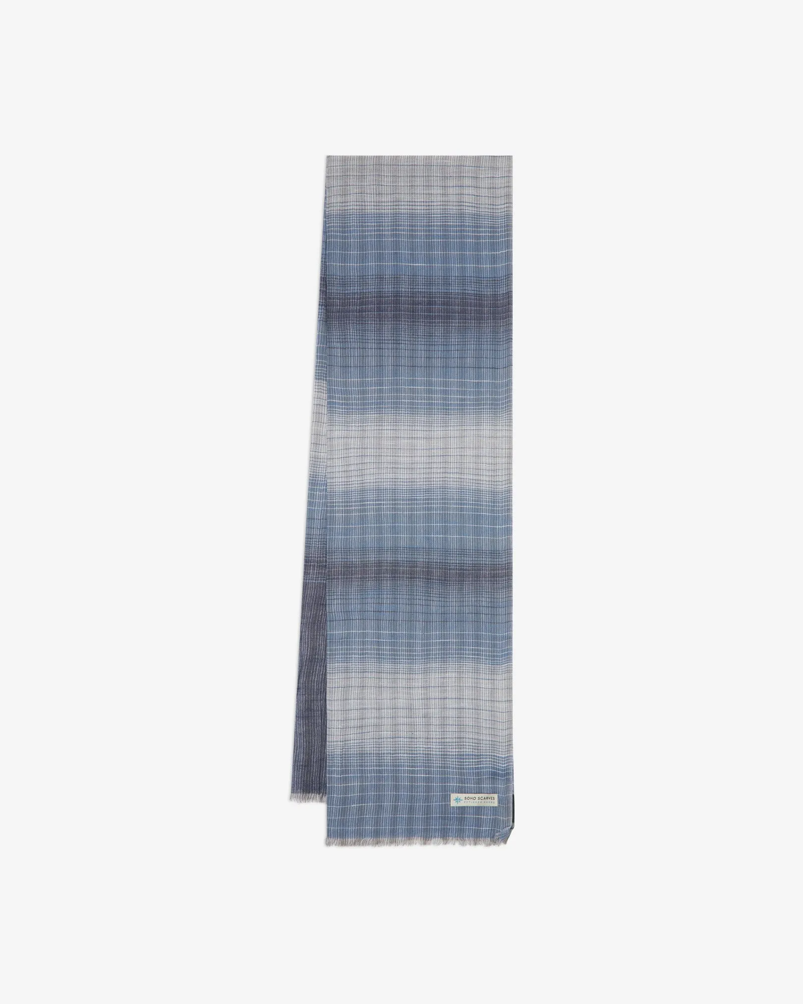 Cotton Scarf in Blue & Grey - The Houlding