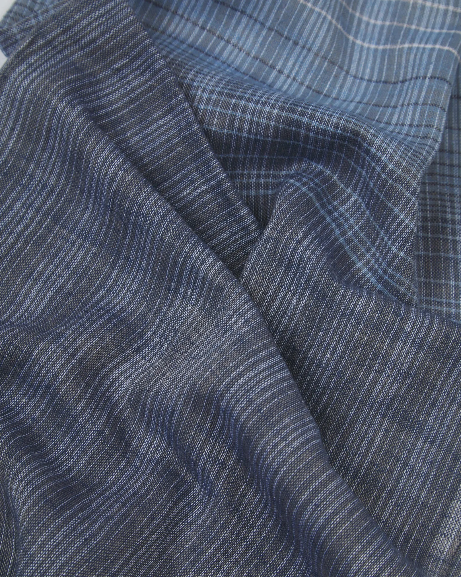 Cotton Scarf in Blue & Grey - The Houlding