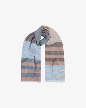 Cotton Scarf in Brown & Blue - The Adams