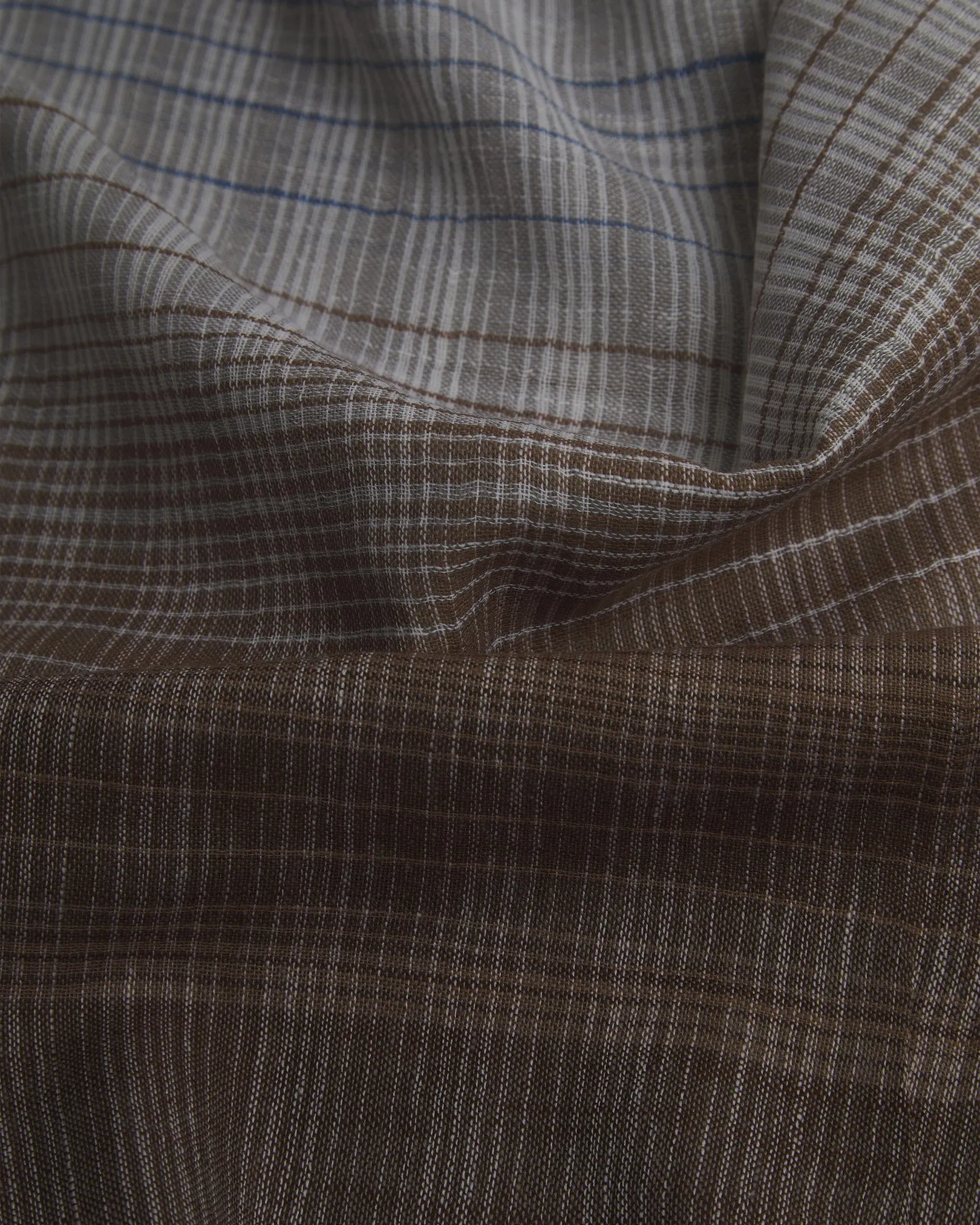 Cotton Scarf in Brown & Blue - The Mallory