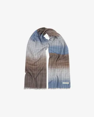 Cotton Scarf in Brown & Blue - The Mallory