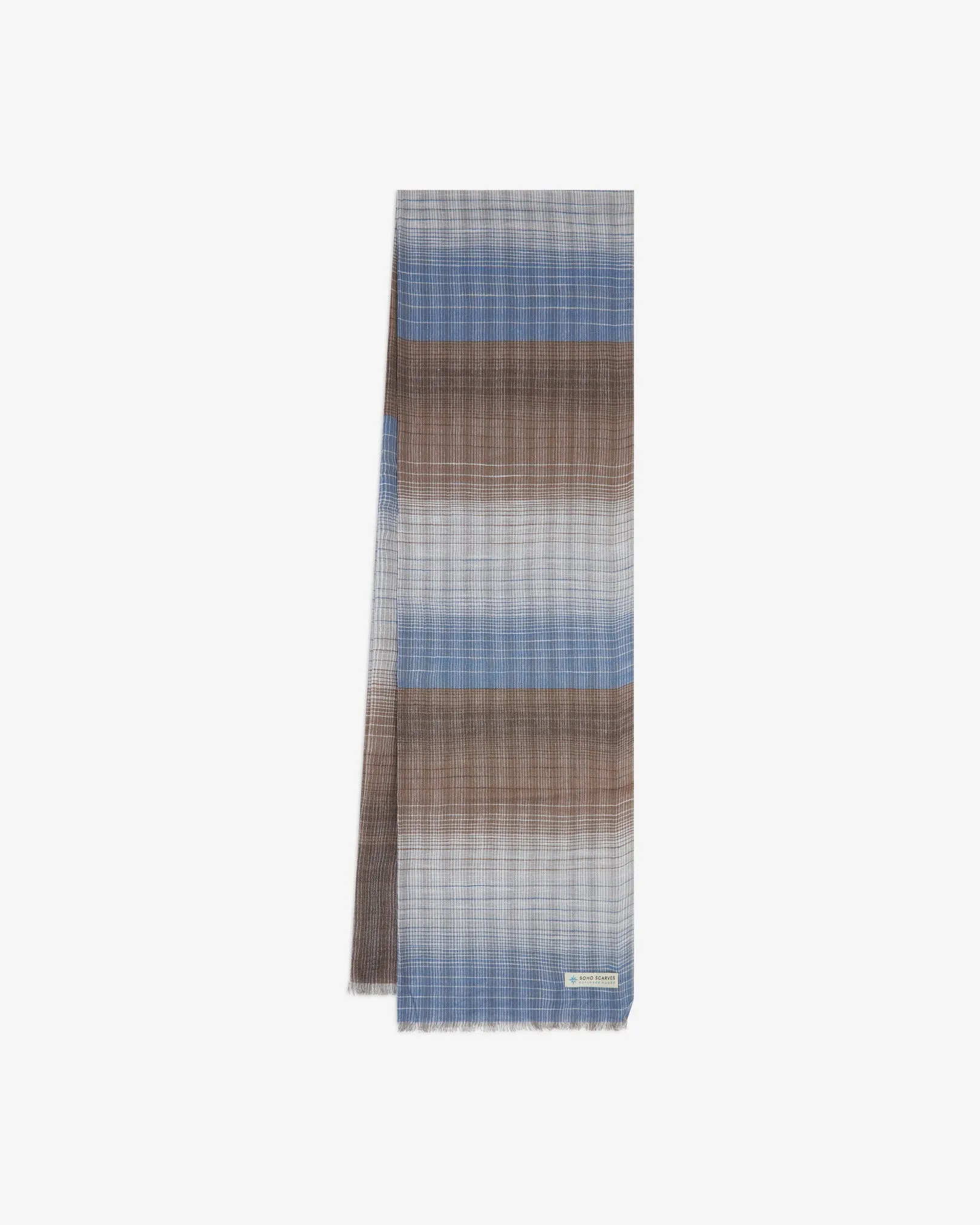 Cotton Scarf in Brown & Blue - The Mallory