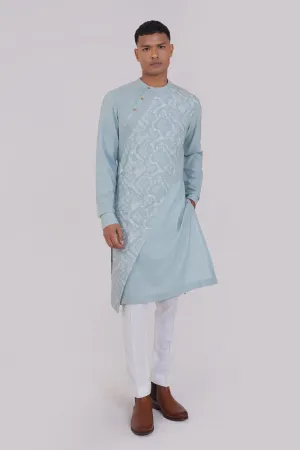 Cotton Silk Criss Cross Printed Kurta Set