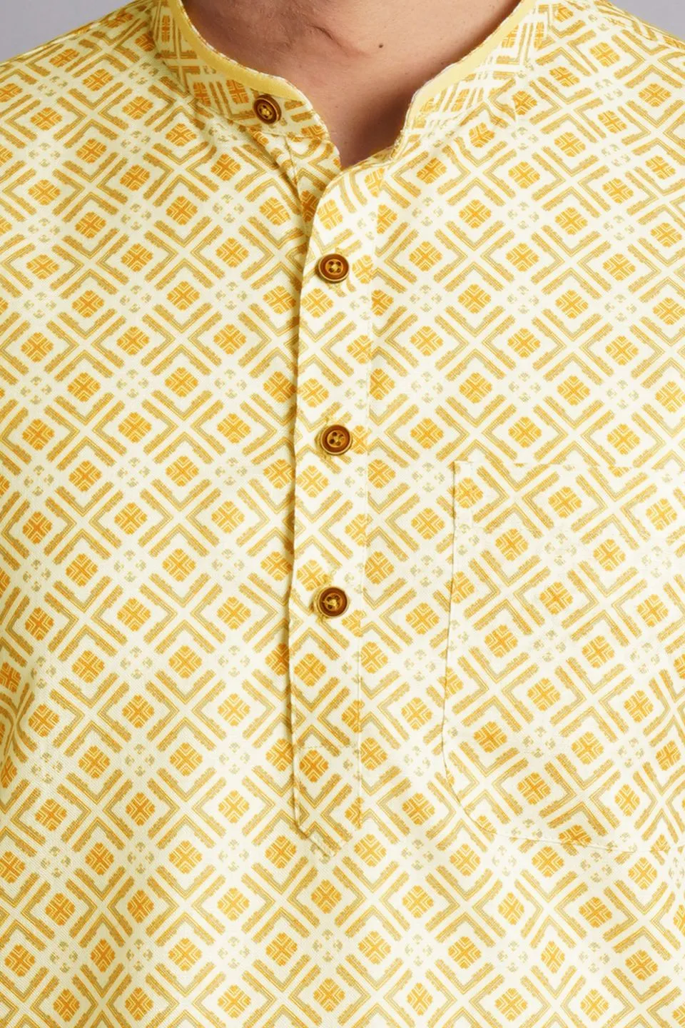 Cotton Silk Multicolored Printed Kurta Dhoti