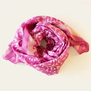Cotton Silk Scarf | Blooms Pink