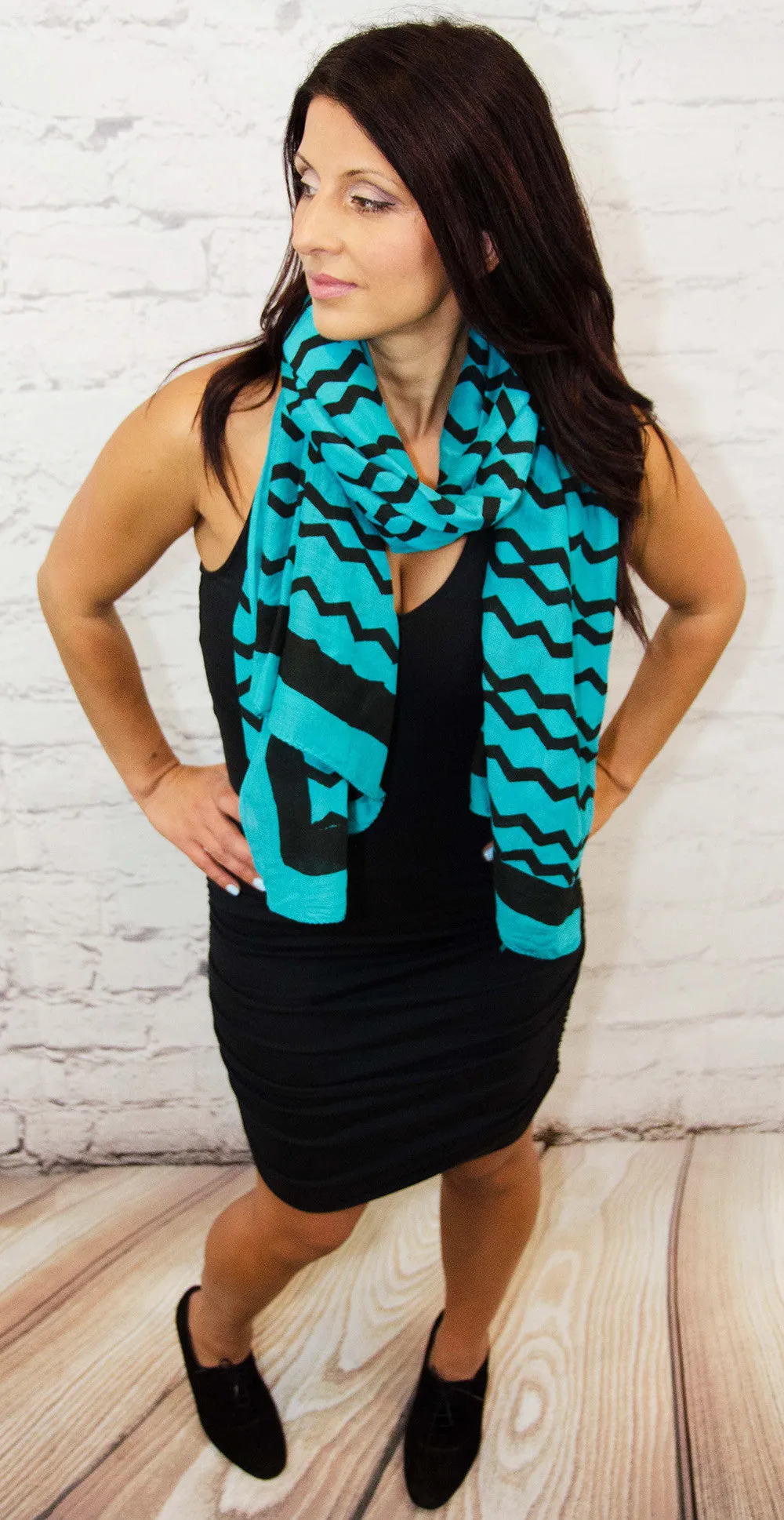 Cotton Silk Scarf | Geri Teal