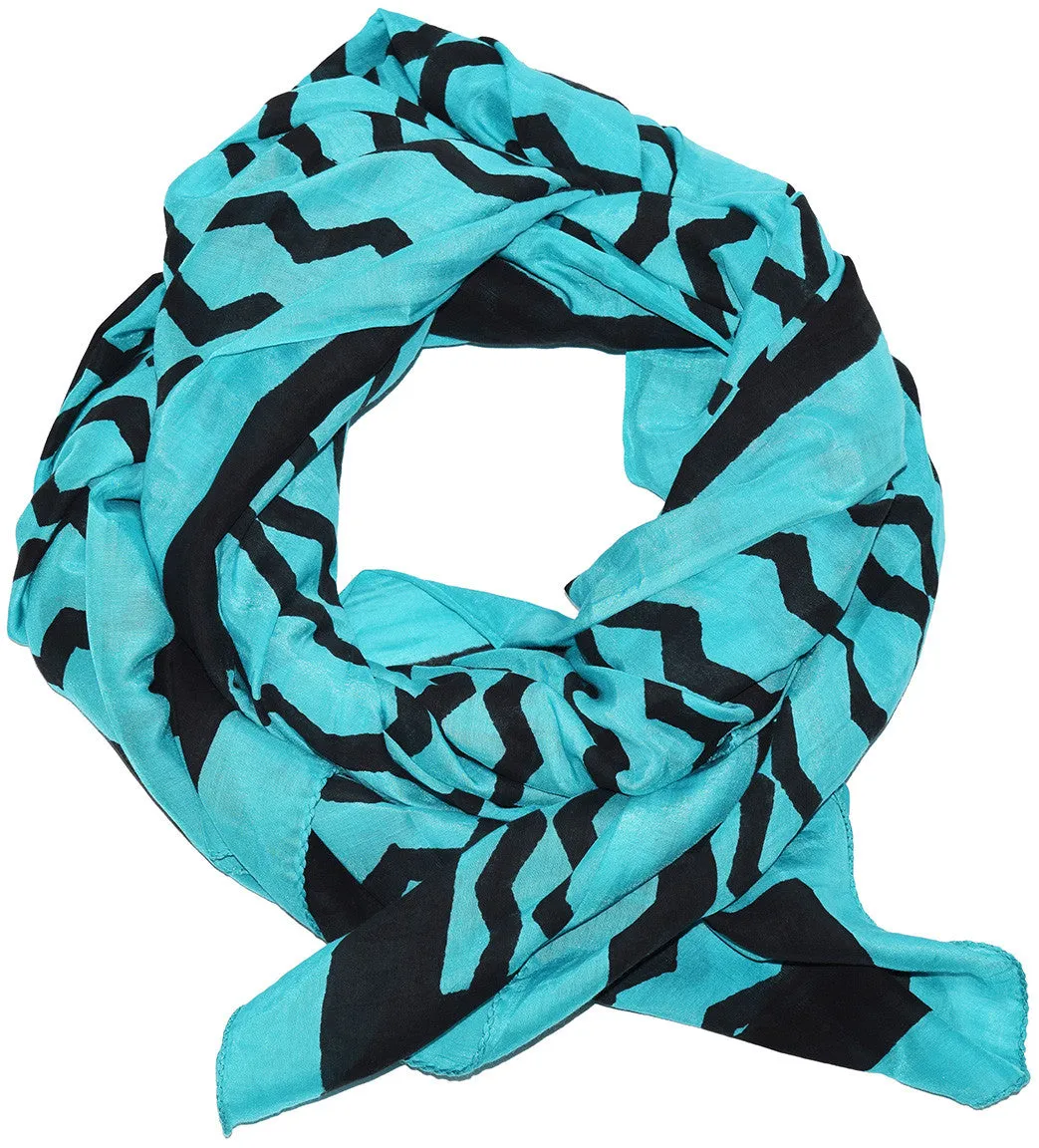 Cotton Silk Scarf | Geri Teal