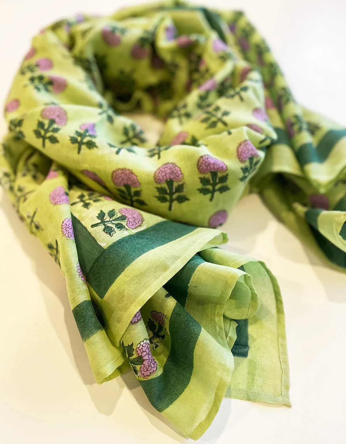 Cotton Silk Scarf | Hydrangea