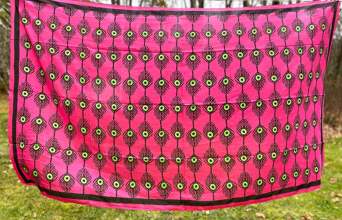 Cotton Silk Scarf | Plumes Fuchsia