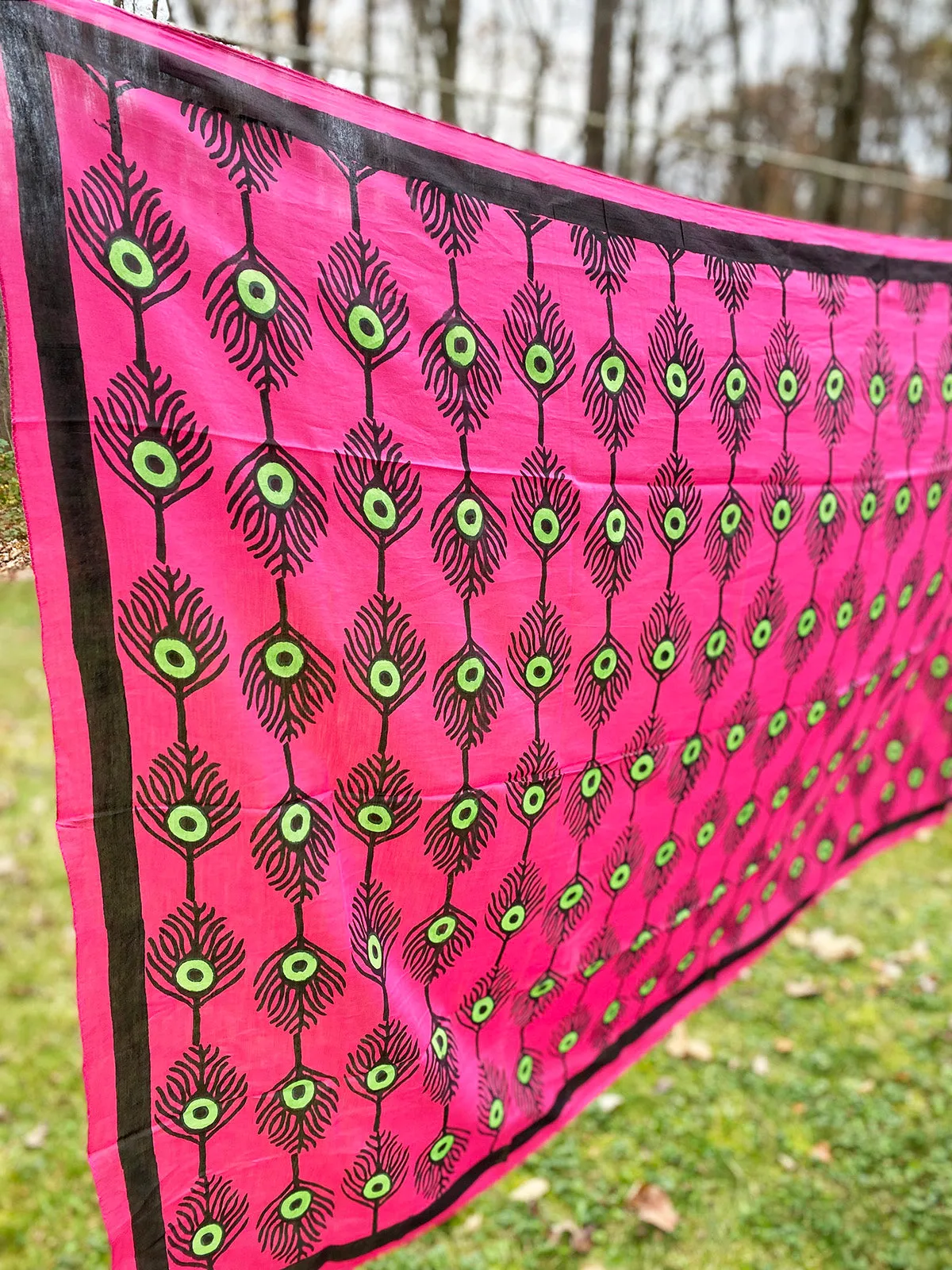 Cotton Silk Scarf | Plumes Fuchsia