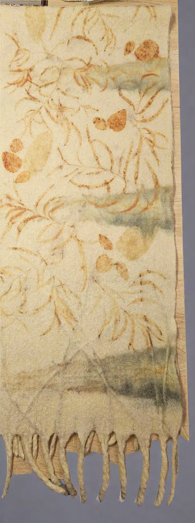 Cozy Oversized Botanically Printed Scarf - Golden
