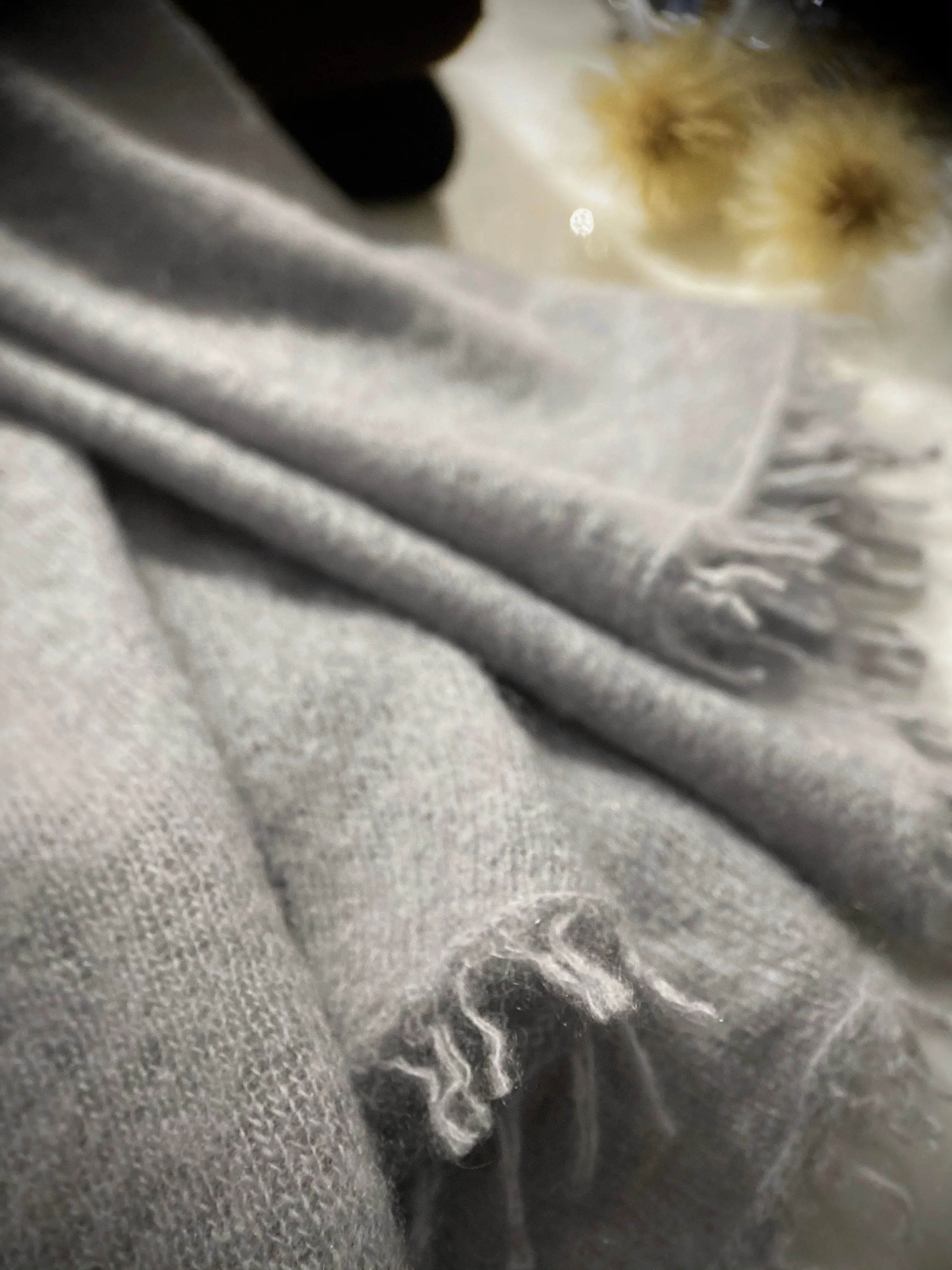 Cozy Pashmina Knit Scarf - Light Grey