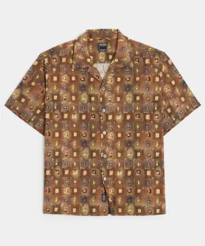 Cropped Silk-Cotton Camp Collar Shirt
