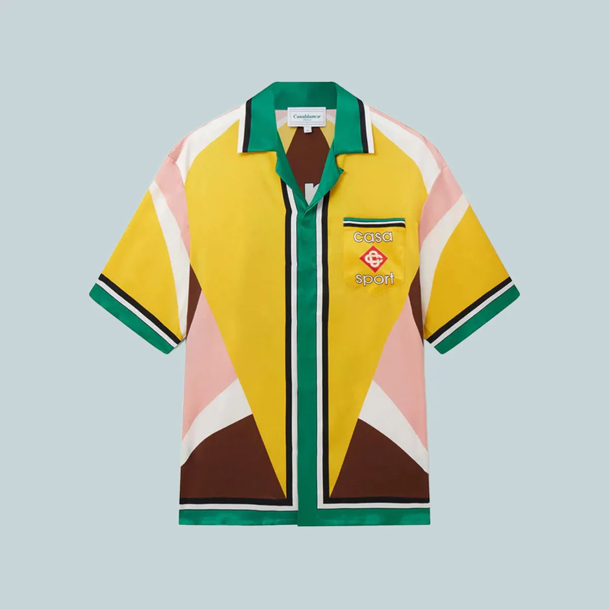 Cuban Collar Short Sleeve Shirt Geometric Casa Sport